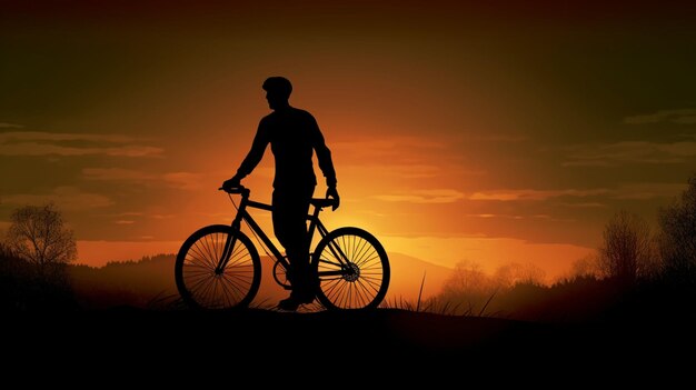 Foto la simplicidad y la belleza del ciclismo en el día mundial de la bicicleta se capturan en este llamativo ciclista.