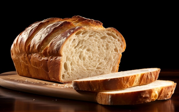 Simplicidad y frescura rebanada aislada de pan horneado generativa por Ai
