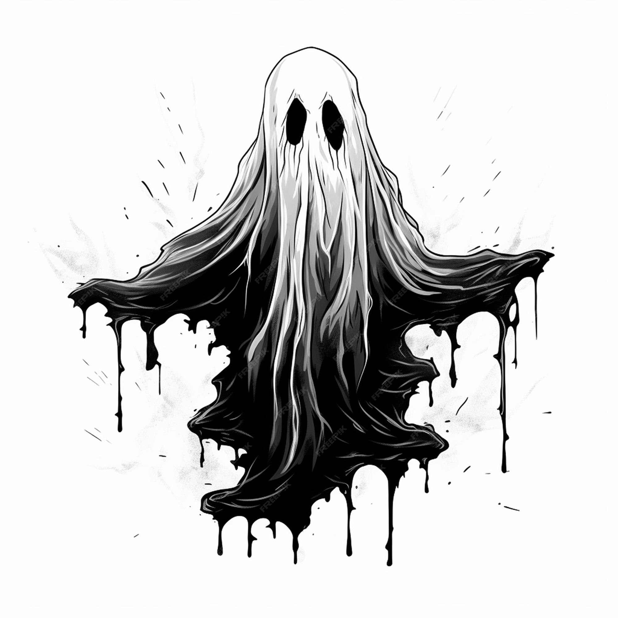 simplicidade halloween fantasma desenho à mão livre design plano. em 2023