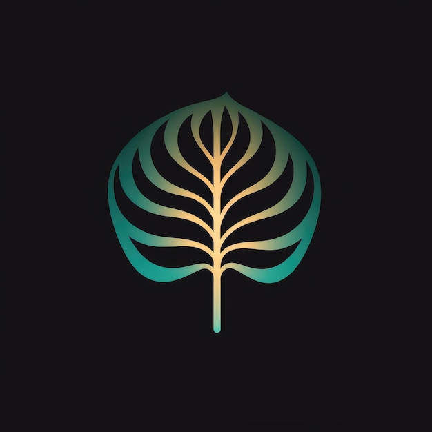 Simplistic Monstera Um design de logotipo de vetor preto minimalista e agudo para experiências de UI UX