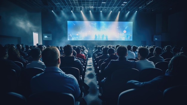 Simposio de negocios y emprendimiento Audiencia en sala de conferencias Creado con tecnología de IA generativa