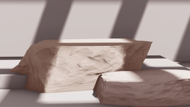 Simulação abstrata da cena do pódio do podiuPremium para o suporte do produto de exibição, cena 3d render scene.m para o suporte do produto de exibição, cena de renderização 3D.