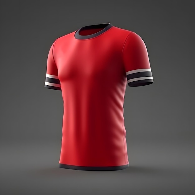 Simulação de camisa de futebol vermelha
