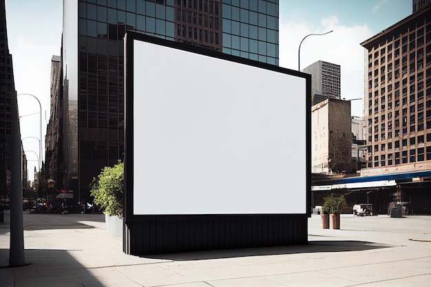 Simulação em branco para cartaz de publicidade ao ar livre Billboard na rua