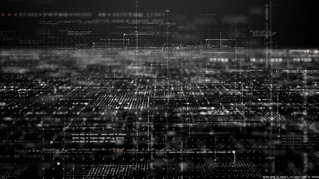Simulação futurista do conceito de rede 5g partículas de matriz física quântica de inteligência artificial