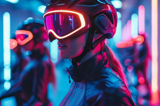 Simulación de motocicletas de realidad virtual futurista IA generativa