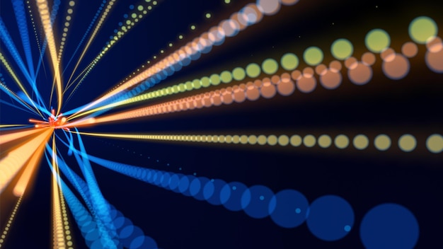Foto simulación de potencia de energía de luz de velocidad colorida que se mueve libremente en el fondo del espacio energía futura y tecnología de datos de programación cibernética