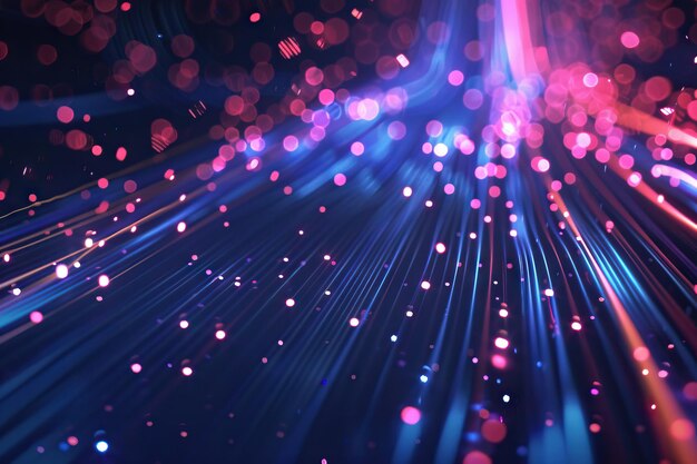 Simulación de transferencia de datos de movimiento borroso de la línea de velocidad de la luz