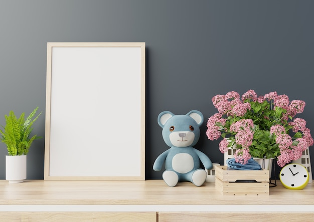 Simulacros de carteles en el interior de la habitación infantil.