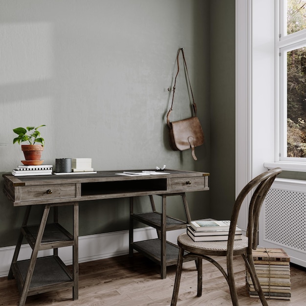 Foto simulacros de papel tapiz en el interior de una casa gris moderna estilo escandinavo render 3d