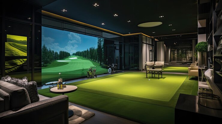 Simulador de golf interior inteligente para el hogar con análisis de swing