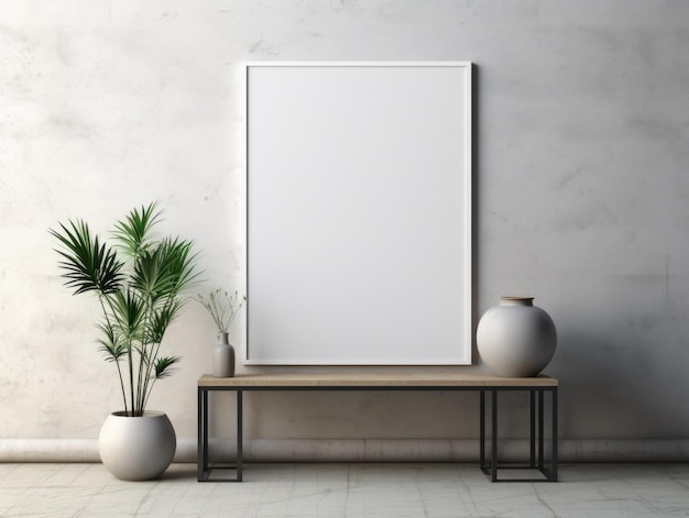 Simulierte minimalistische Wandkunst-Mockup