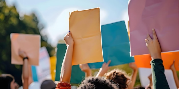 Foto sinais de protesto coloridos