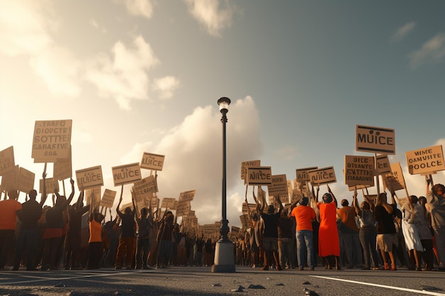 Sinais de protesto poderosos defendendo a justiça e 00473 00