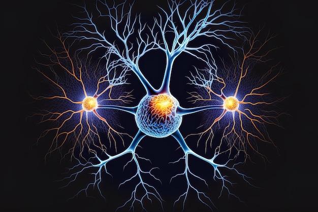 Sinais do cérebro, do sistema nervoso e da rede neural