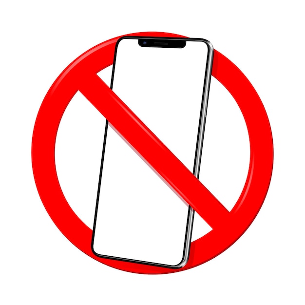 Foto sinal de aviso sem telefone celular não permitido chamadas