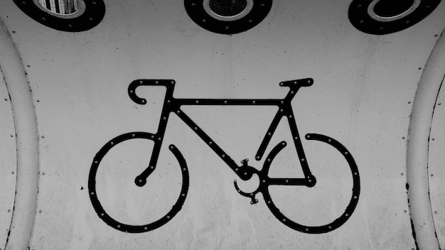 Foto sinal de bicicleta na parede
