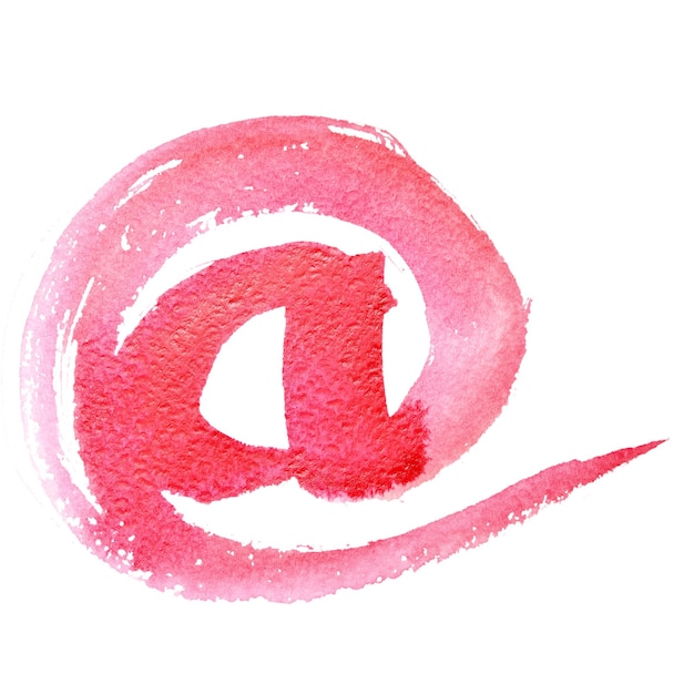 Sinal de e-mail Letras em aquarela minúsculas