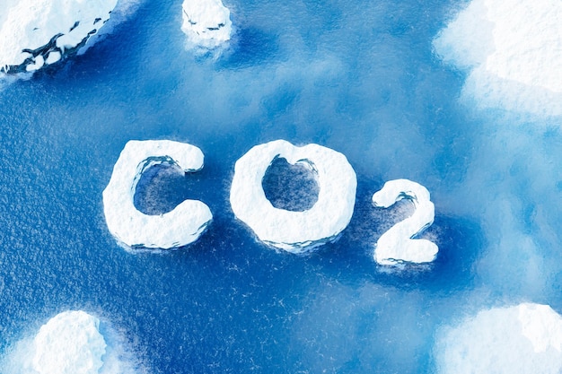 Sinal de geleira de CO2 sobre o Oceano Ártico
