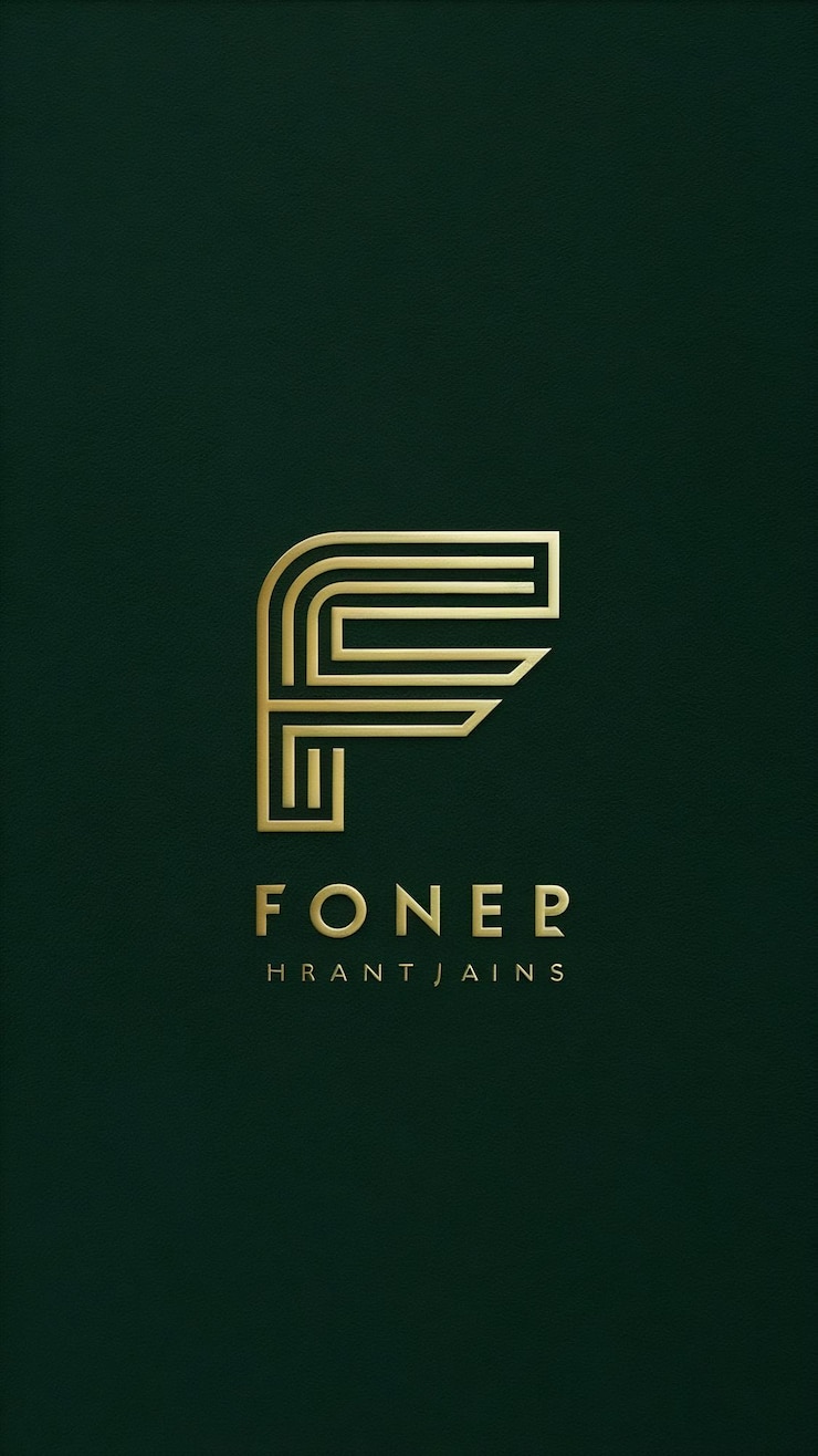 Foto sinal de logotipo linear da letra f com design vetorial de cartão de visita da marca