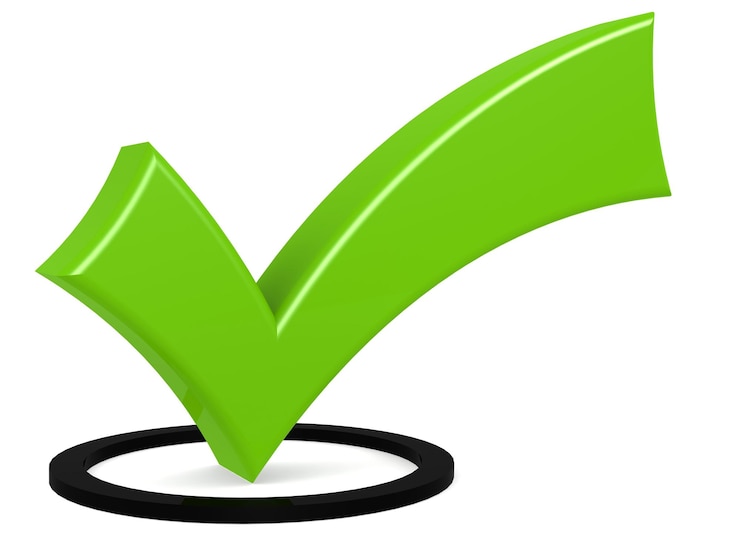 Foto sinal de marca de verificação verde