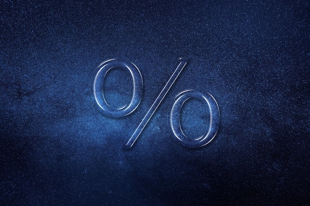 Sinal de porcentagem, símbolo de porcentagem, elemento %, plano de fundo do espaço