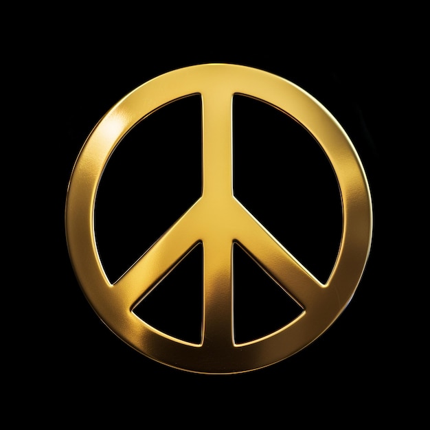 Foto sinal de símbolo de paz dourado dia internacional da paz