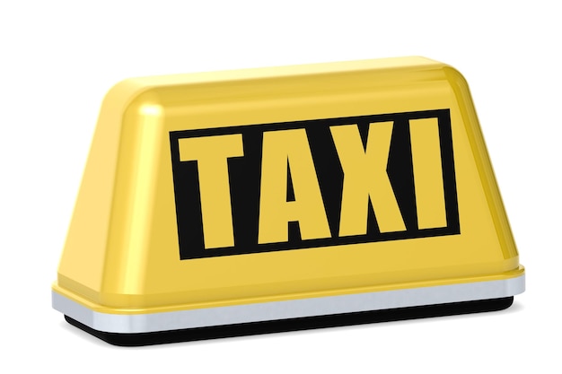 Sinal de táxi amarelo isolado