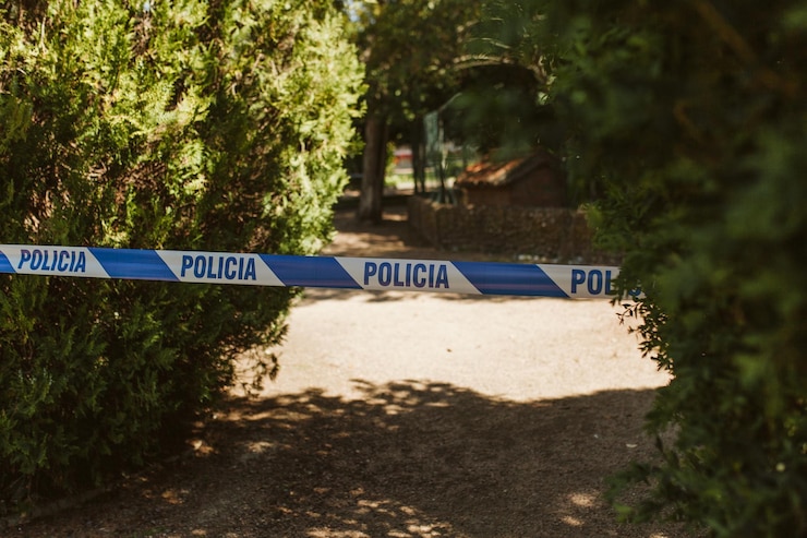 Foto sinal de trânsito por árvores