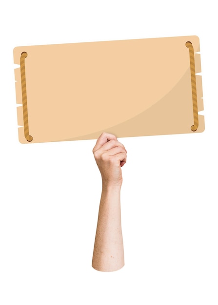 Sinal em branco png de mão com fundo transparente