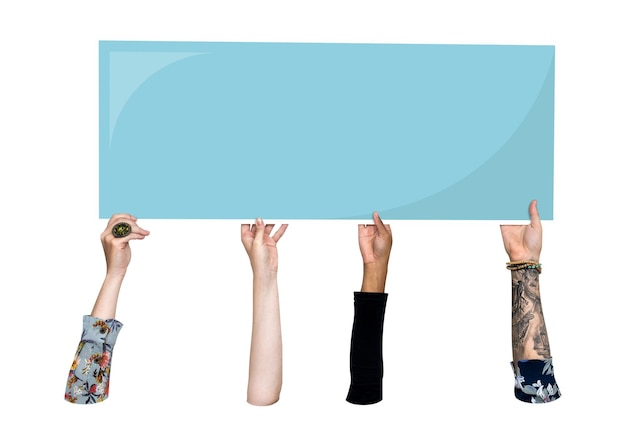Sinal em branco png de mão com fundo transparente