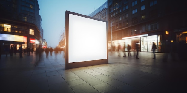 Sinalização de outdoor branco em branco banner de informações vazio banner de rua simulado para anúncio gerado por IA