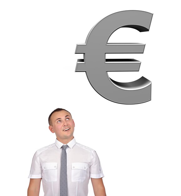 Sinessman olhando para o euro