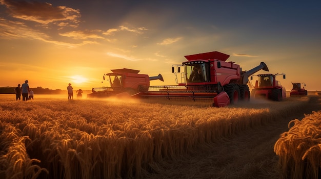 Sinfonía agrícola Escena de cosecha de cebada malteada iluminada por el sol