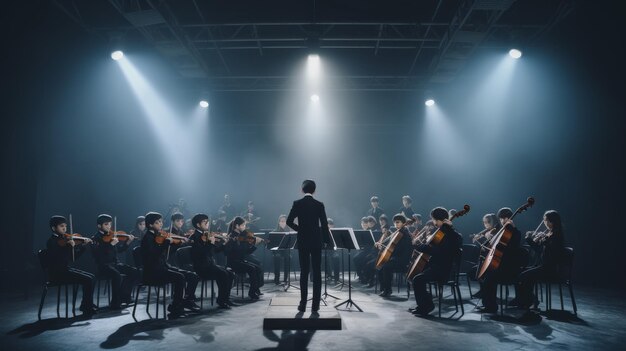 Sinfonía clásica presentada por la orquesta escolar