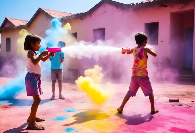 Foto sinfonía de colores de holis una armonía festiva