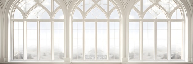 Sinfonia de Arquitetura As janelas arqueadas clássicas refletindo a excelência periódica e a estética Ha