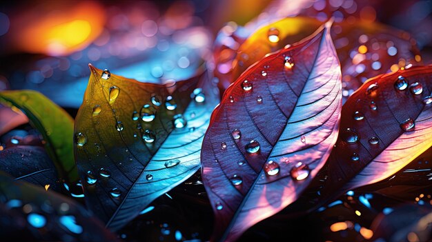 Foto sinfonia de folhas multicoloridas ilustração de arte digital ia geradora