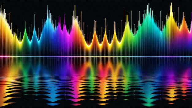 Sinfonia de ondas de cores Um caleidoscópio de tons vibrantes