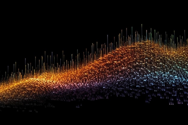 Sinfonia de partículas harmônicas Onda musical de partículas ilustrando a beleza do big data