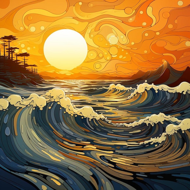 Sinfonia do pôr-do-sol em laranja Imagem de fundo laranja