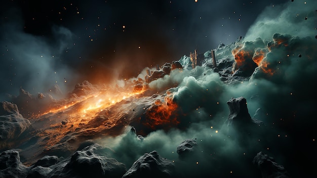 Sinfonía estelar Nebulosa estrella OBA AC de la NASA en estilo artístico