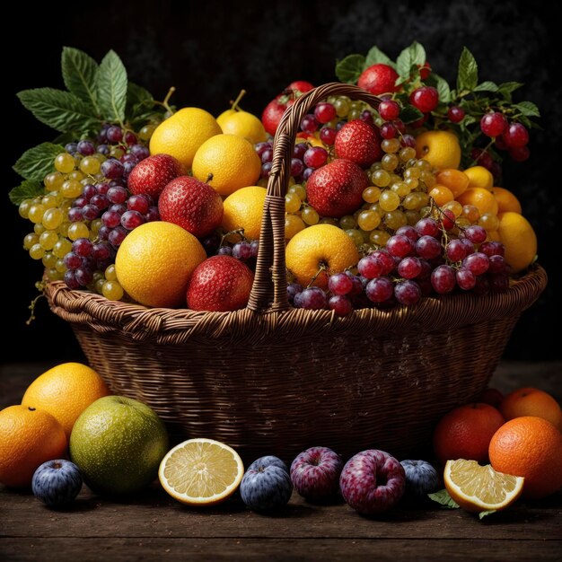 Foto una sinfonía de frutas en movimiento radiante