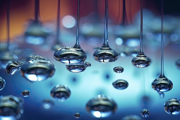 Sinfonía de gotas de agua suspendidas en el aire capturando la belleza