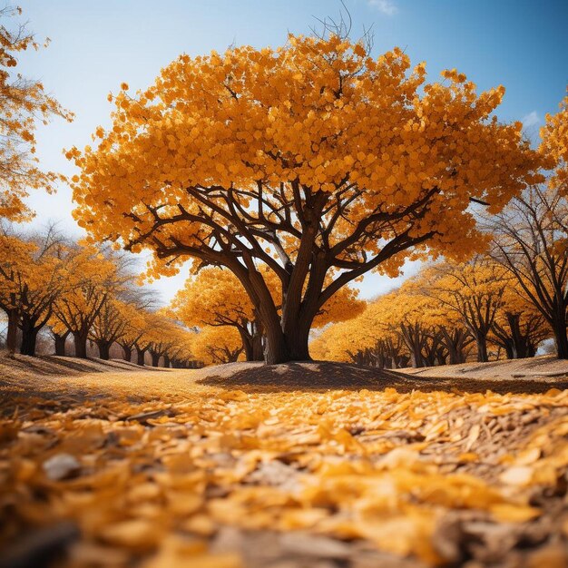 Una sinfonía de hojas Paisaje de árboles Foto