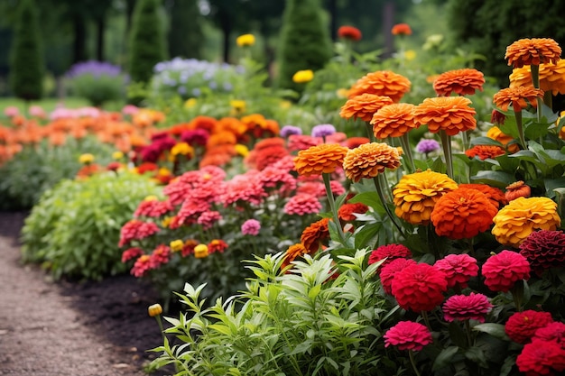 Sinfonía de la naturaleza Colores armoniosos del jardín de flores