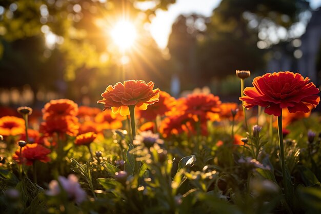 Sinfonía de la naturaleza Colores armoniosos del jardín de flores