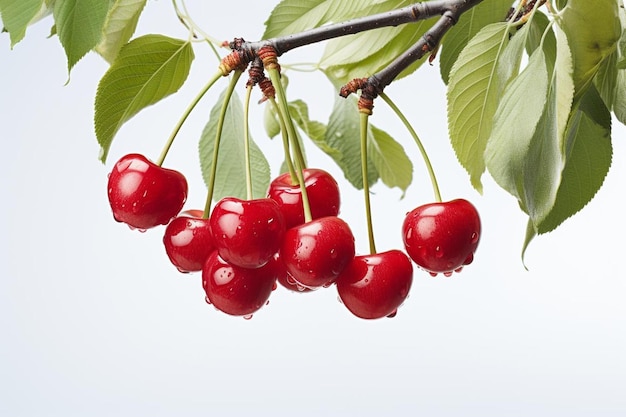 Sinfonía de las naturalezas de las cerezas Armonía dulce en la fotografía de imágenes de cerezas blancas