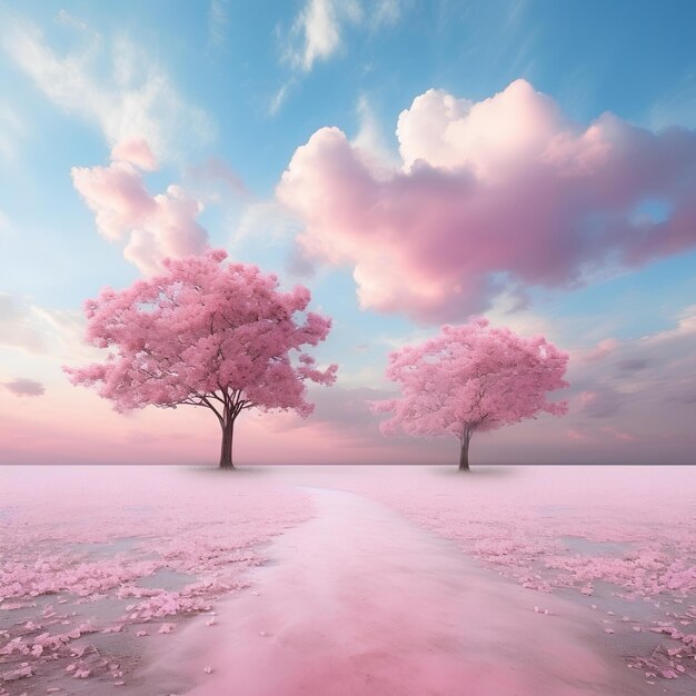 Sinfonía de la nube infundida de rosas Pastel Elegancia del cielo