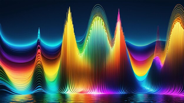 Foto sinfonía de las ondas de color un caleidoscopio de tonos vibrantes